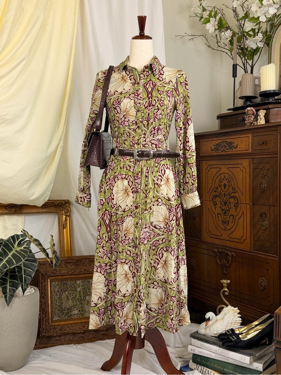 H&M Dresses & Skirts - H&M William Morris collab floral cottagecore Fairy midi maxi dress long sleeves